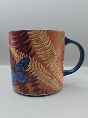 Anthropologie Nature Studies Dessert Coffee Mug Earth-Tones Butterfly Whimsical